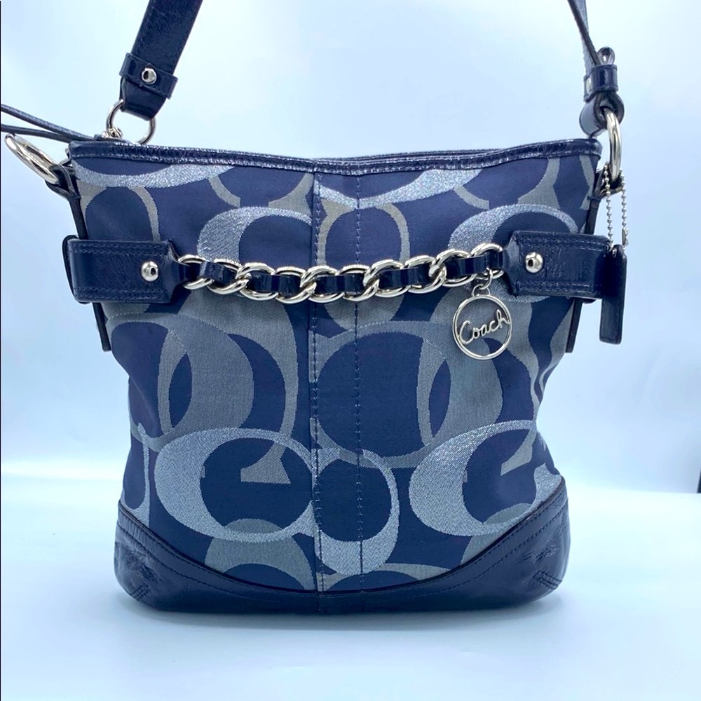 ✨COACH✨Blue/Silver/Gray Crossbody Bag with Distinctive Pattern